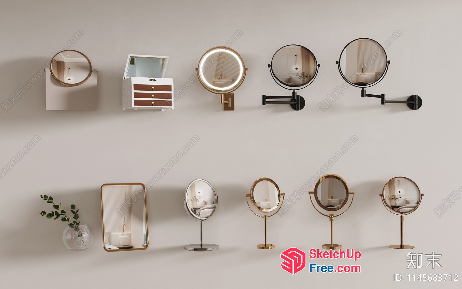 Mirrors And Vanity Sets 3D SketchUp File