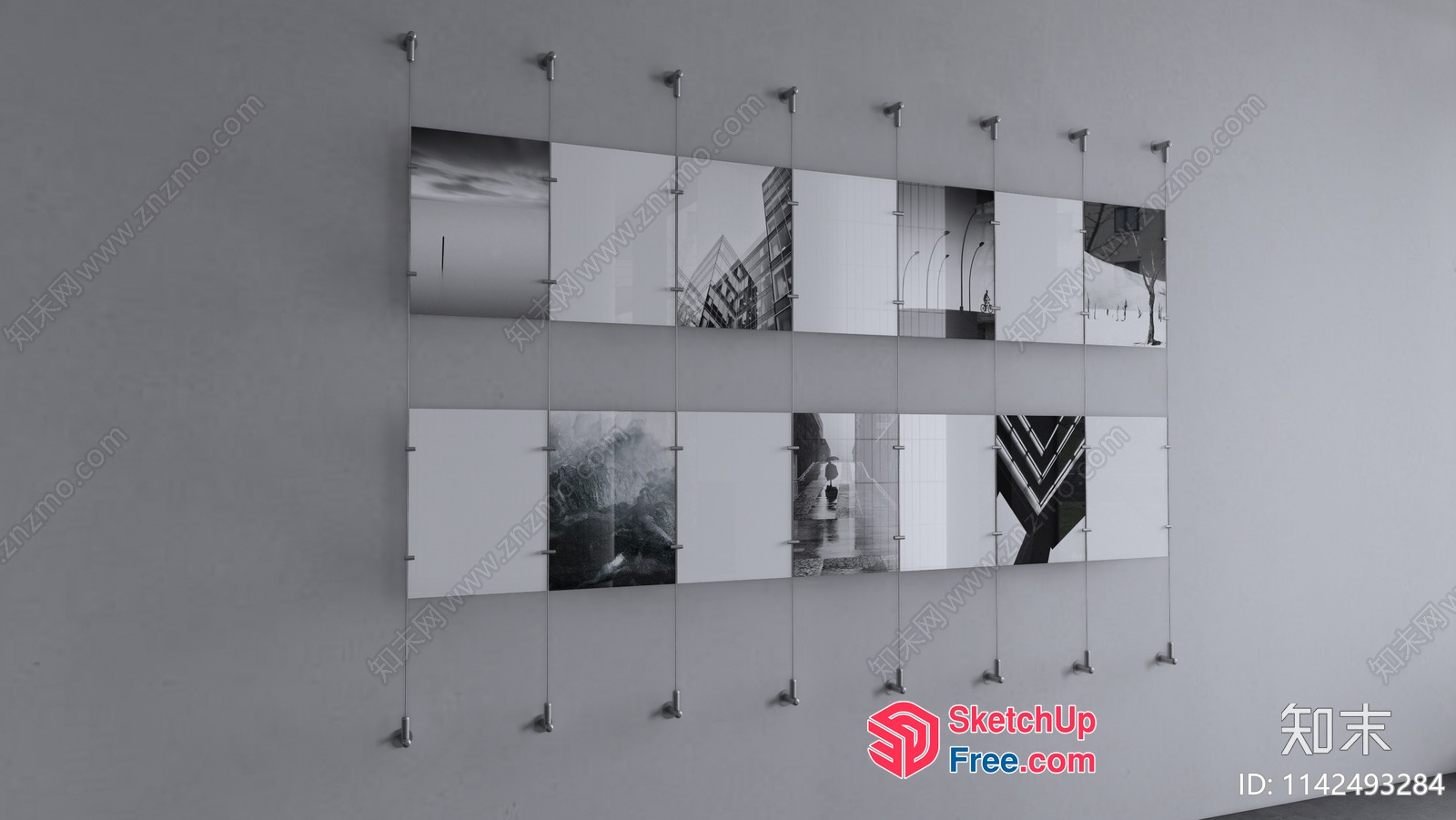 Black And White Photography On Glass Wall 3D SketchUp File