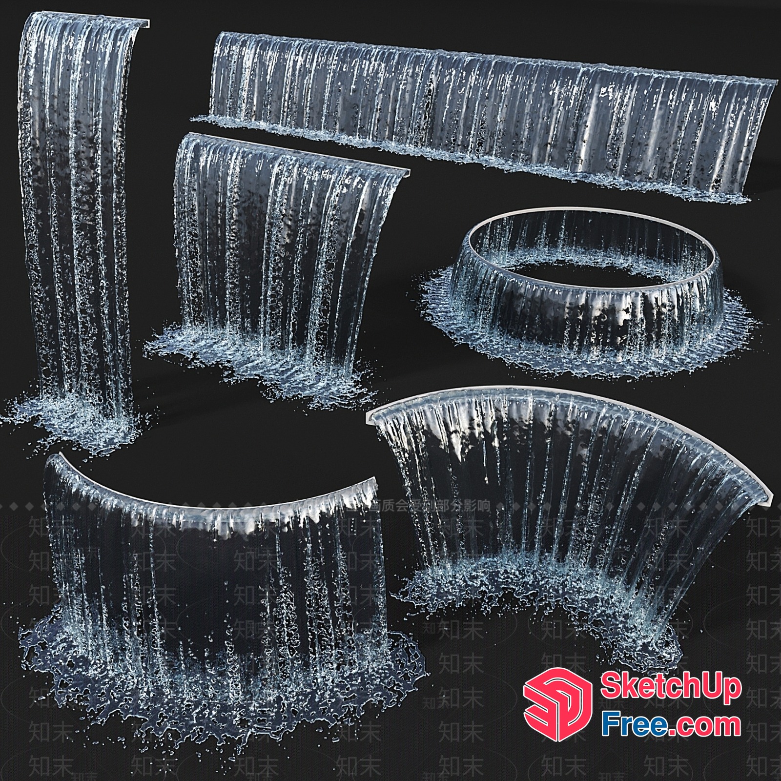 Waterfall Collection 3D SketchUp File