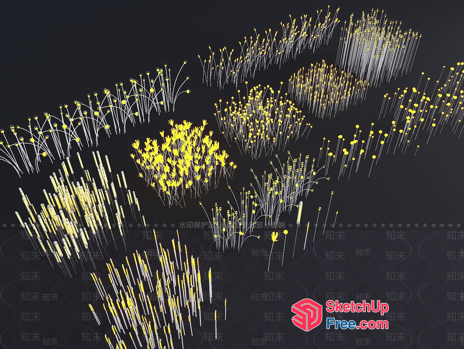 3D Rendered Stylized Flower Arrangement 3D SketchUp File