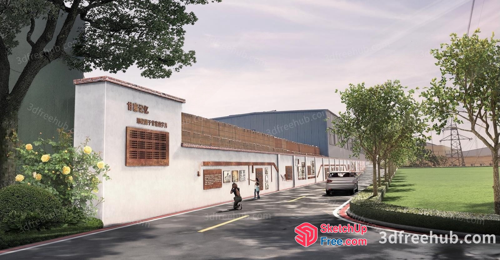 Industrial Park Building With Modern Architecture 3D SketchUp File