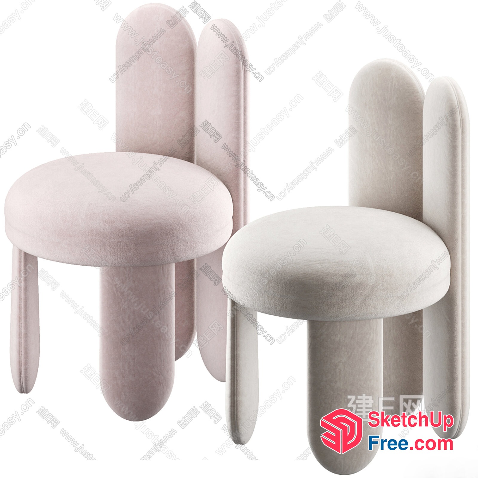 Modern Mushroom-Inspired Chairs 3D SketchUp File