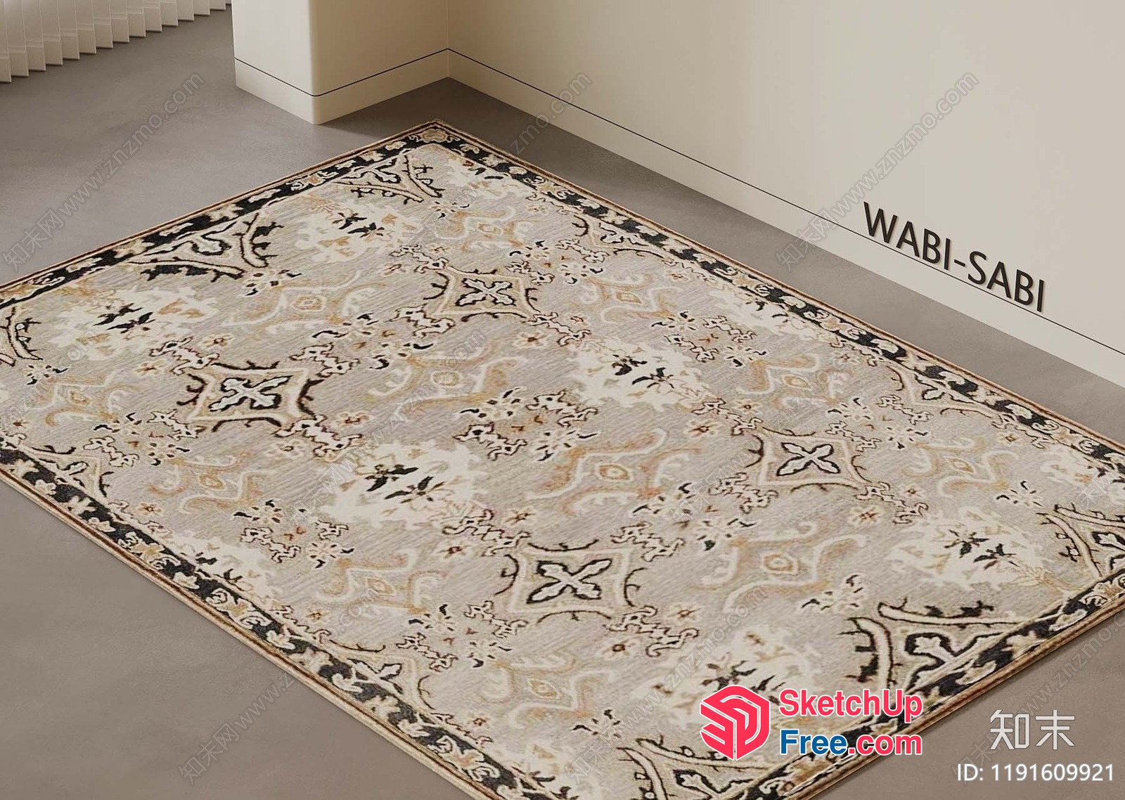 Elegant Wabi-Sabi Style Rug 3D SketchUp File