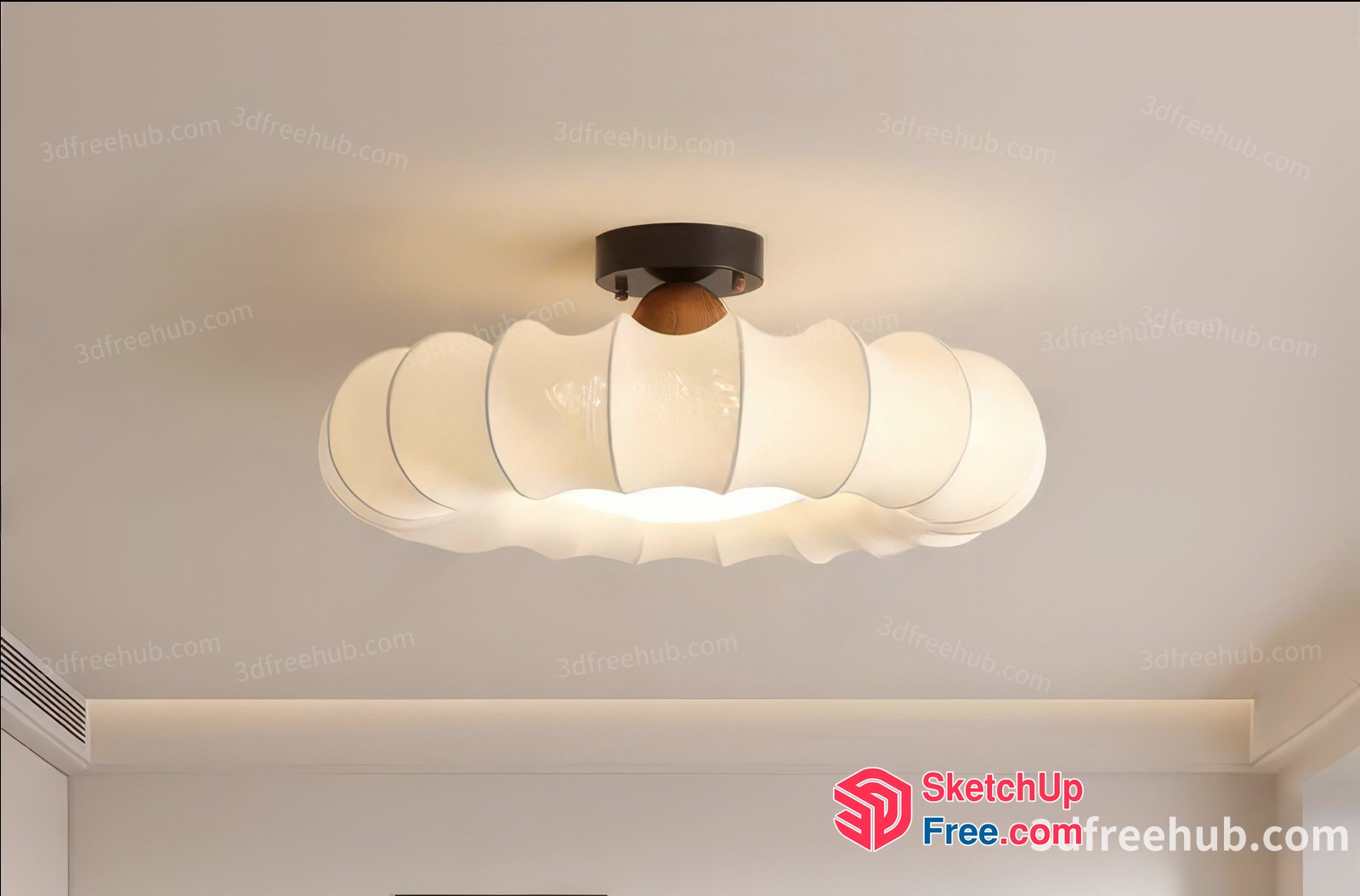 Elegant White Ceiling Light Fixture 3D SketchUp File