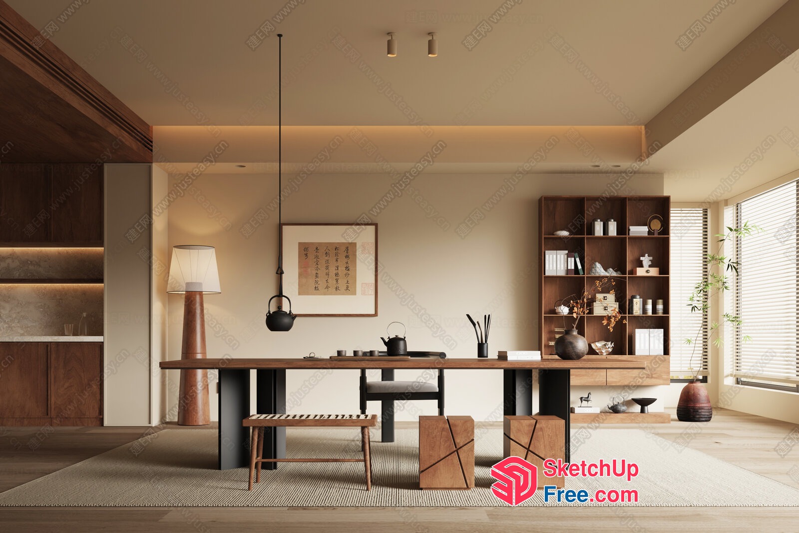 Minimalist Wabi-Sabi Style Japanese Decor 3D SketchUp File