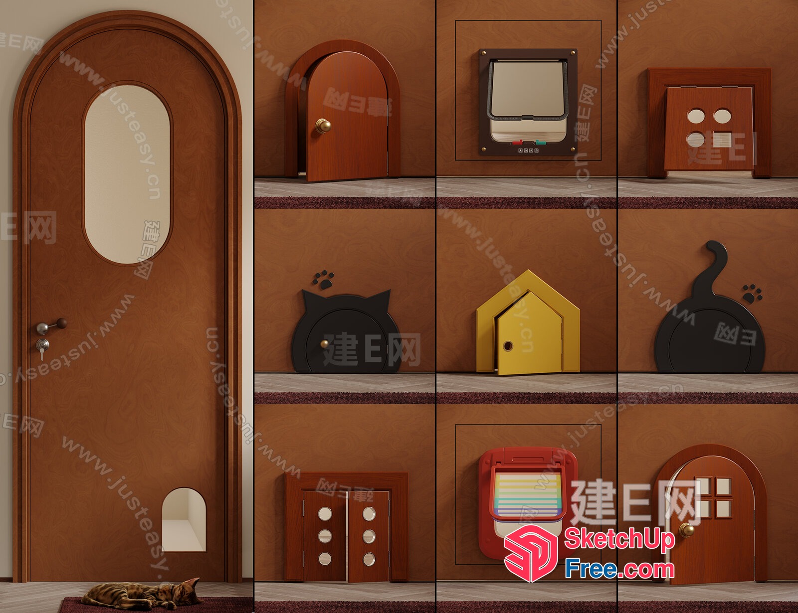 Cat Door With Variety Of Styles 3D SketchUp File