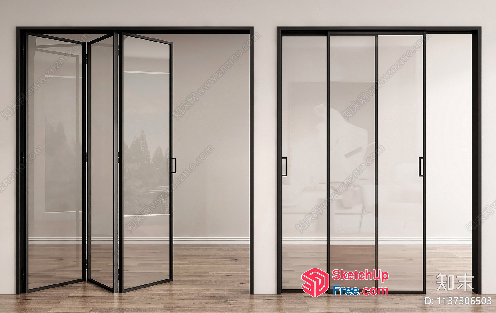 Modern Glass Partition Screen 3D SketchUp File