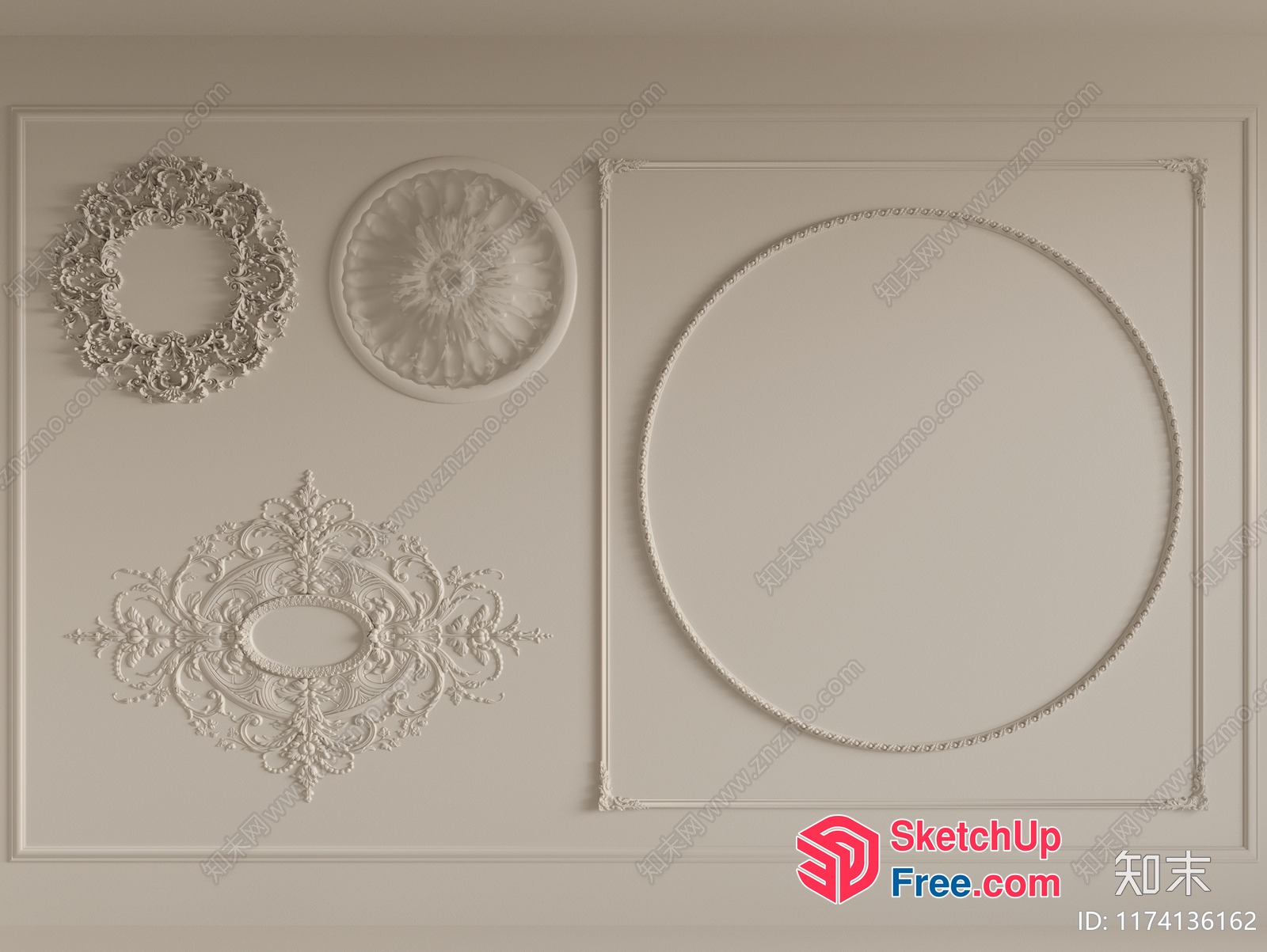 Ornate Ceiling Decorations 3D SketchUp File