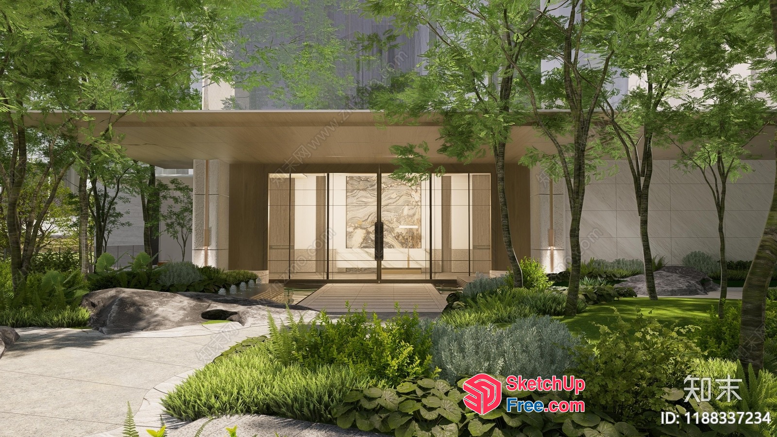 Modern Japanese-Inspired Villa With Natural Surroundings 3D SketchUp File