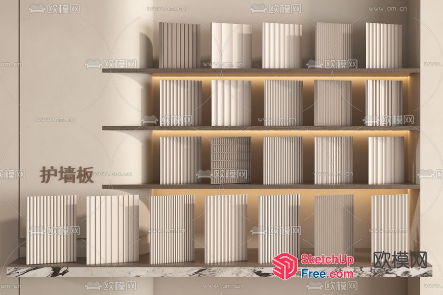 Decorative Shelves And Railing 3D SketchUp File