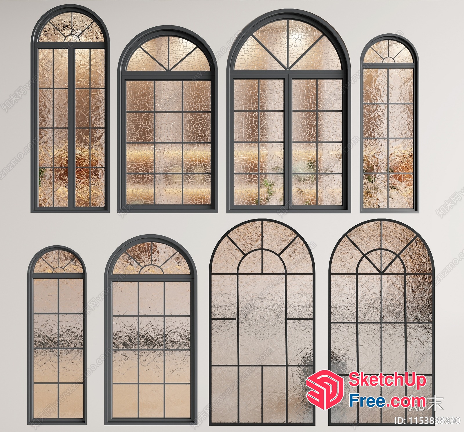 Elegant And Sophisticated Arched Windows 3D SketchUp File