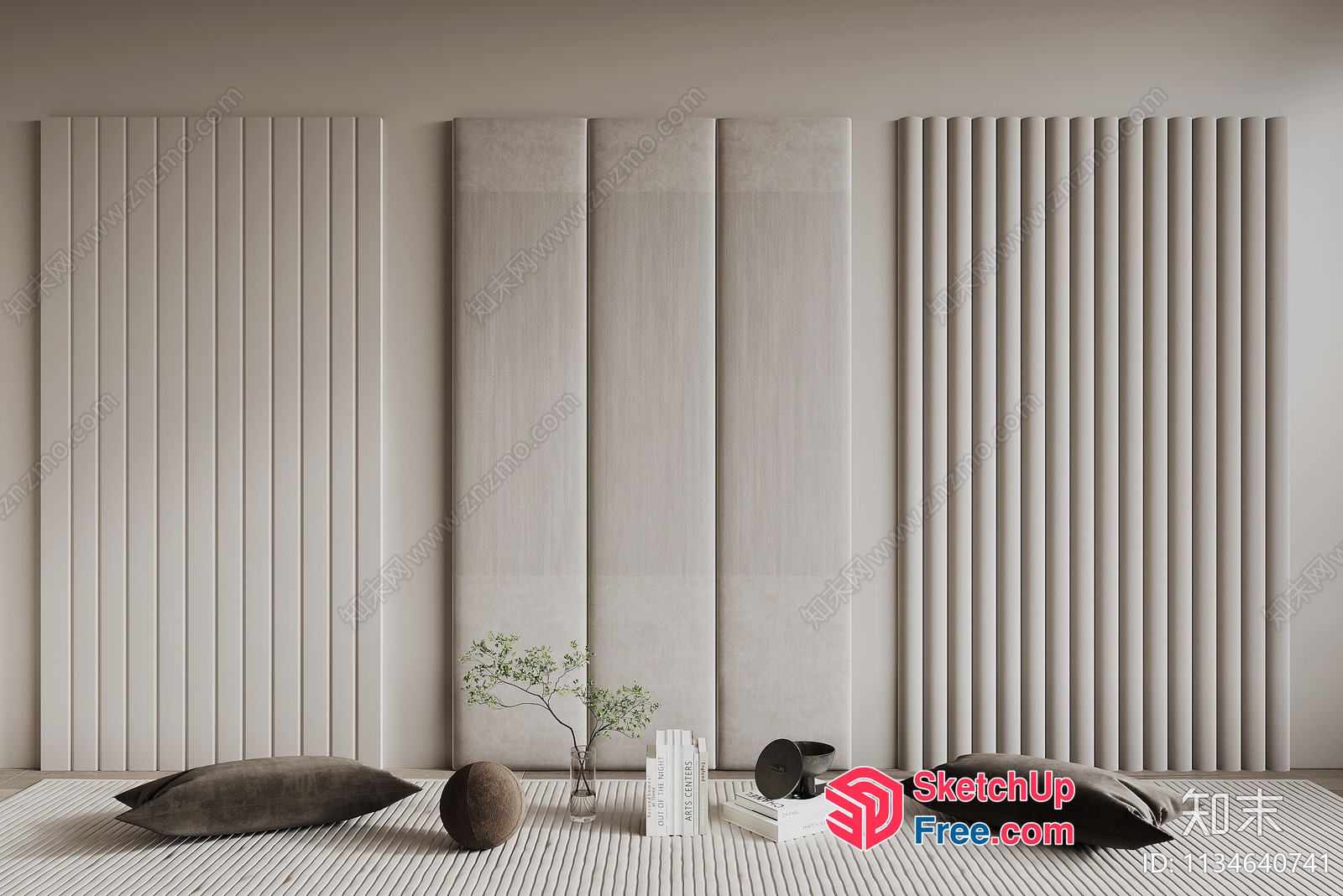 Minimalist Japanese-Style Interior Decor 3D SketchUp File