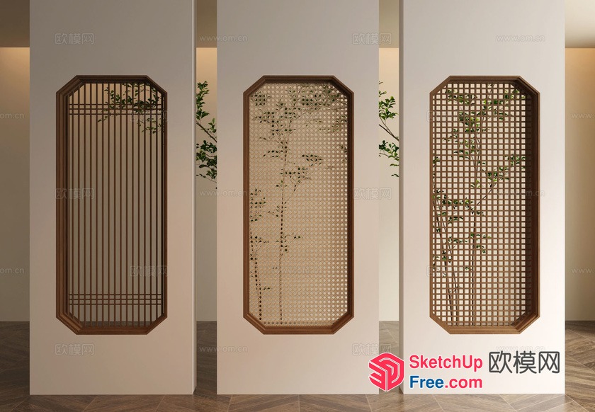 Partition Screen Decorations 3D SketchUp File