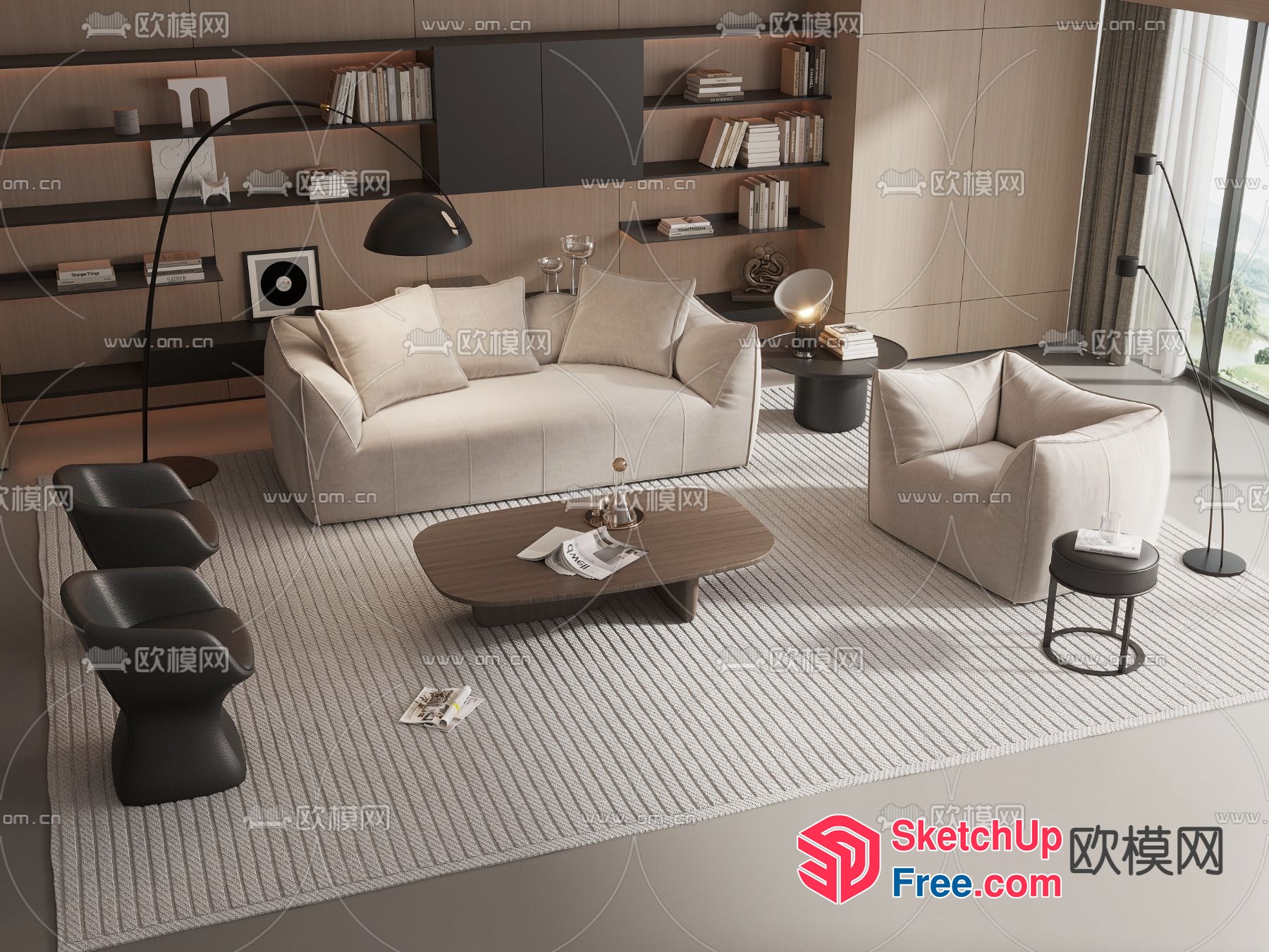 Elegant And Modern Living Room Design 3D SketchUp File