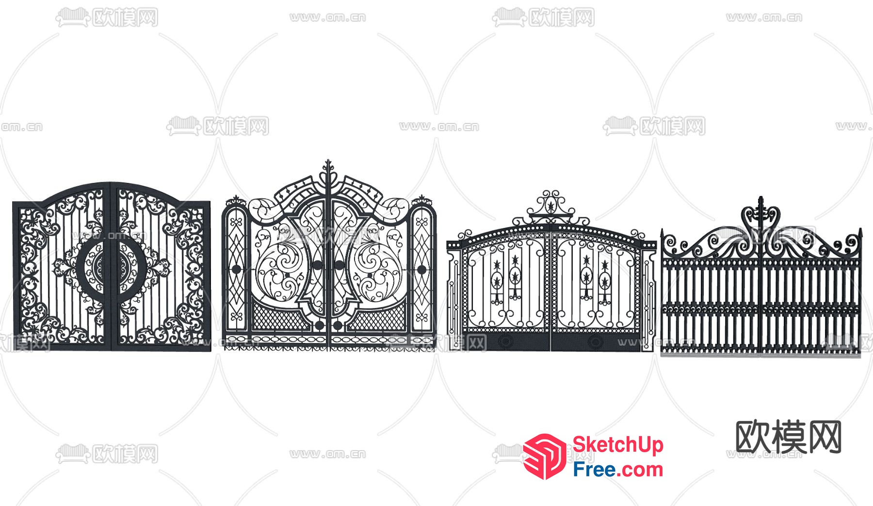 Ornate Iron Gate Designs 3D SketchUp File