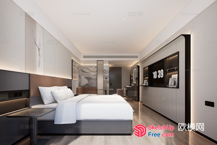 Modern Minimalist Interior Design Bedroom 3D SketchUp File