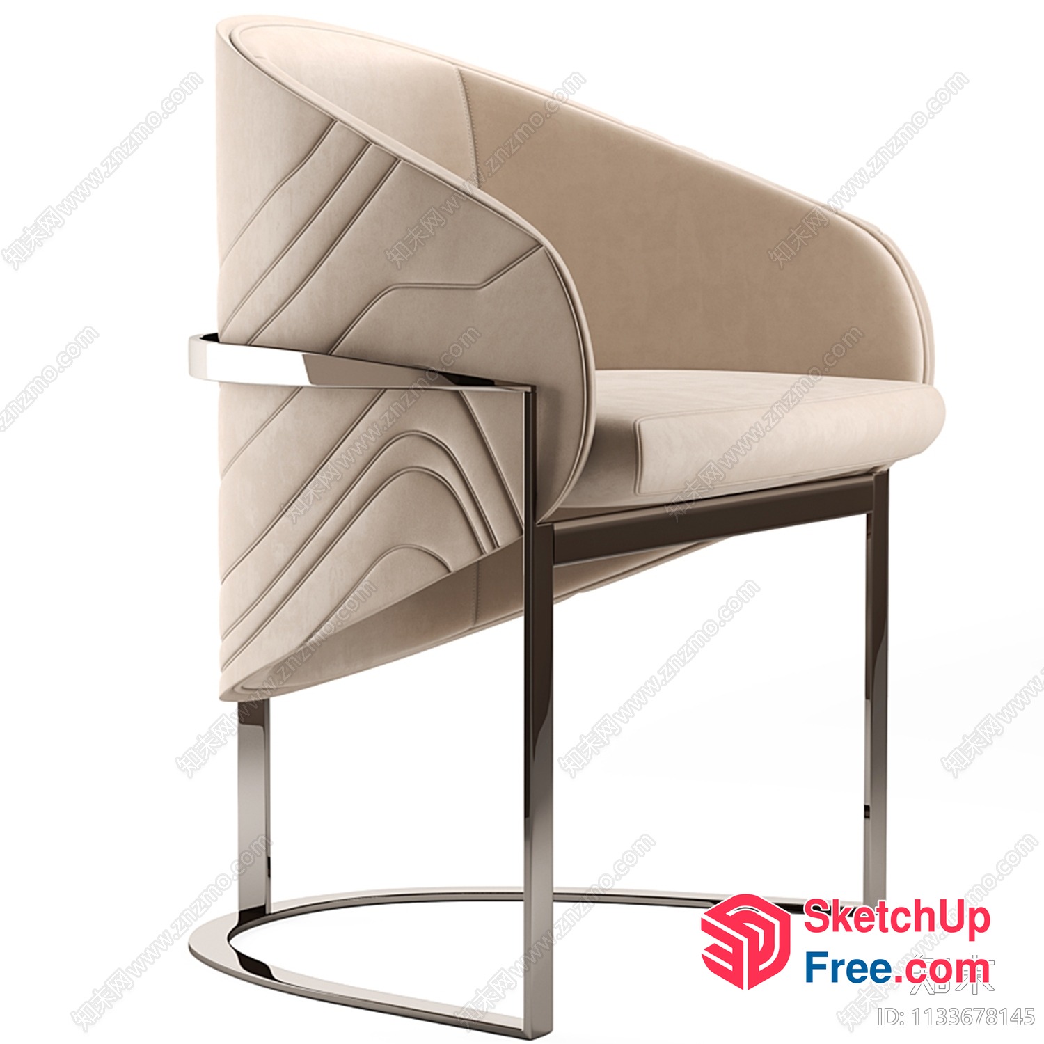 Modern Creamy Style Sofa 3D SketchUp File