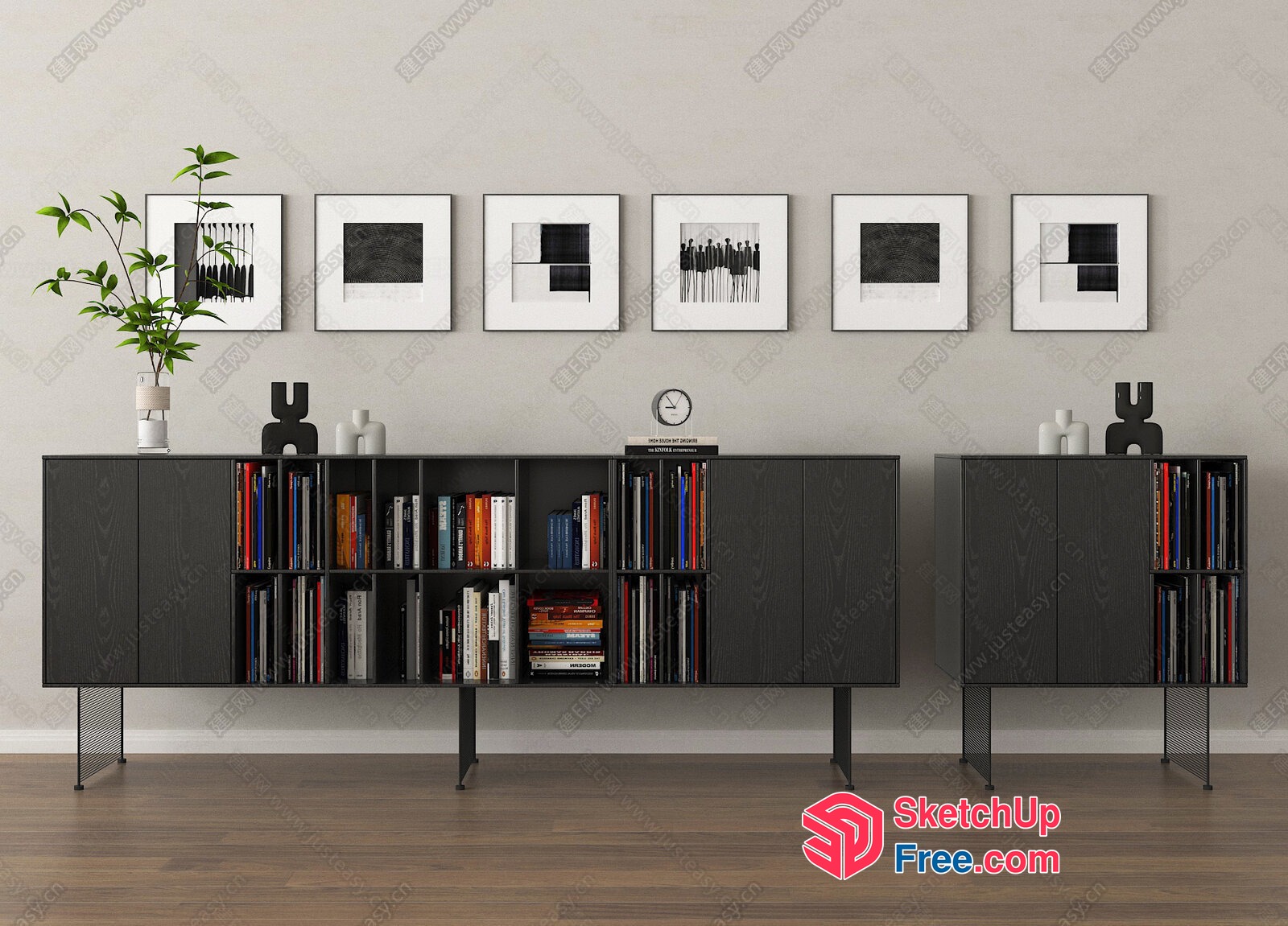 Modern Bookcase And Decorative Shelf Collection 3D SketchUp File