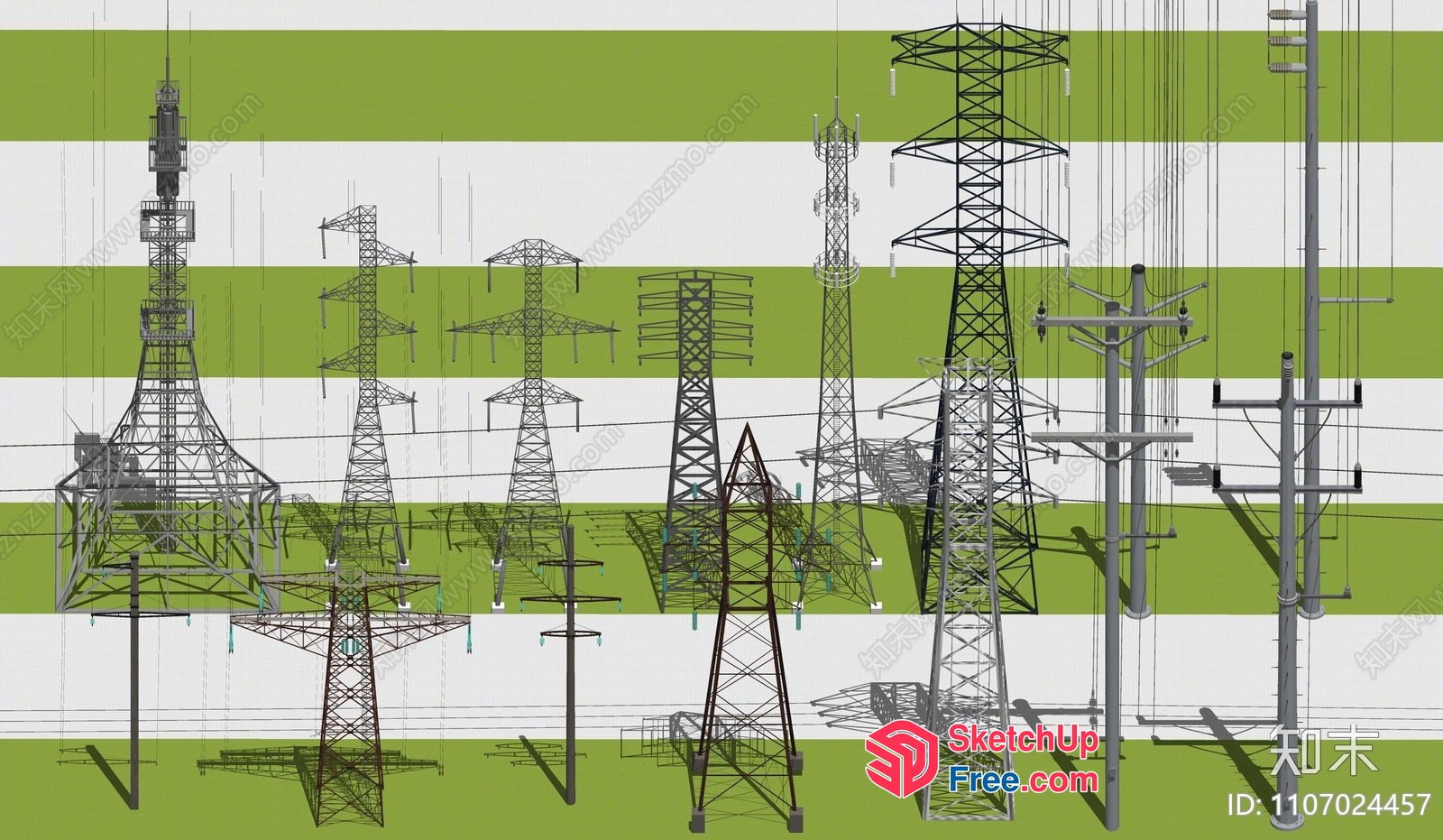 Collection Of Power Transmission Towers 3D SketchUp File