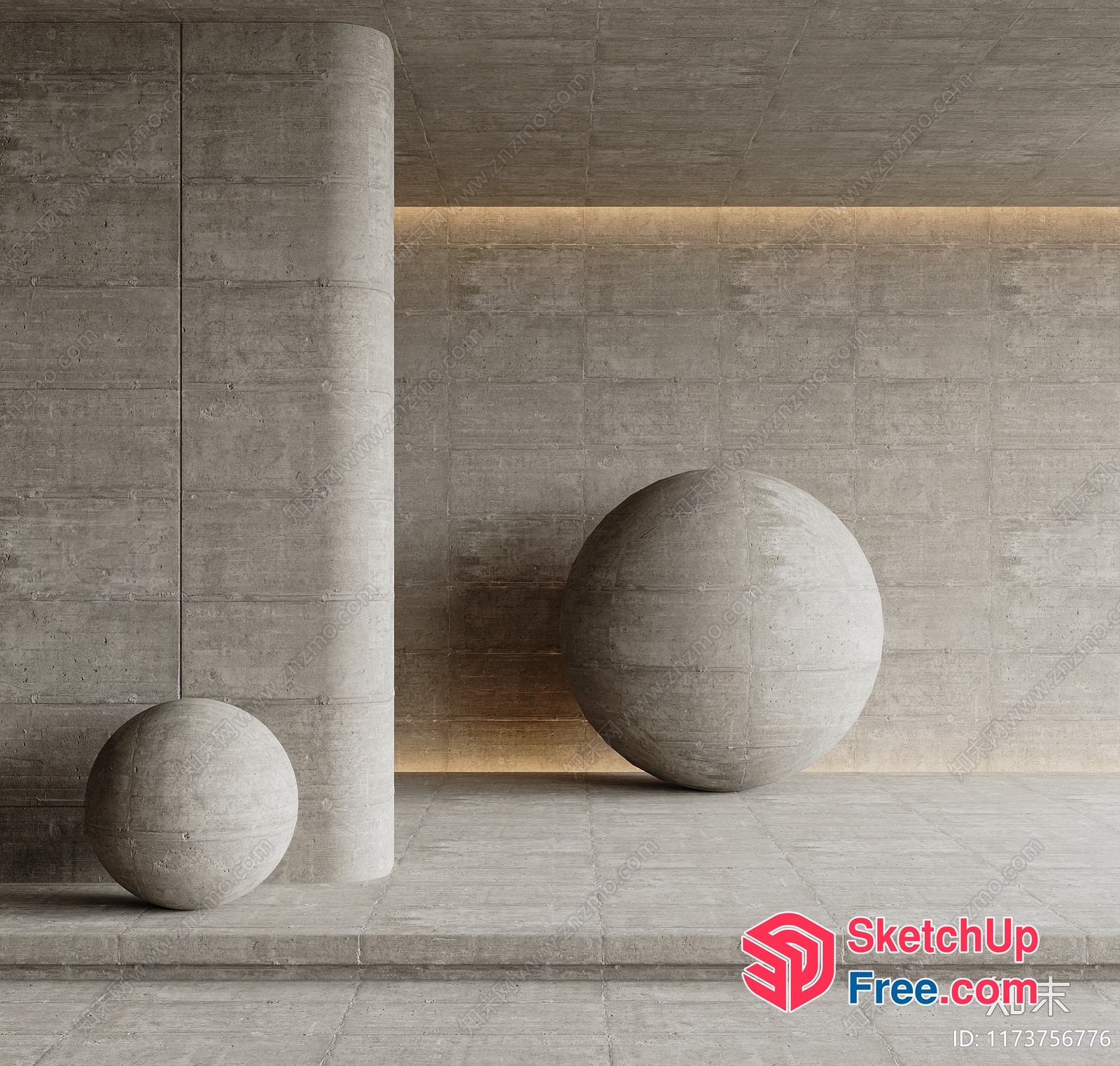 Minimalist Concrete Interior 3D SketchUp File