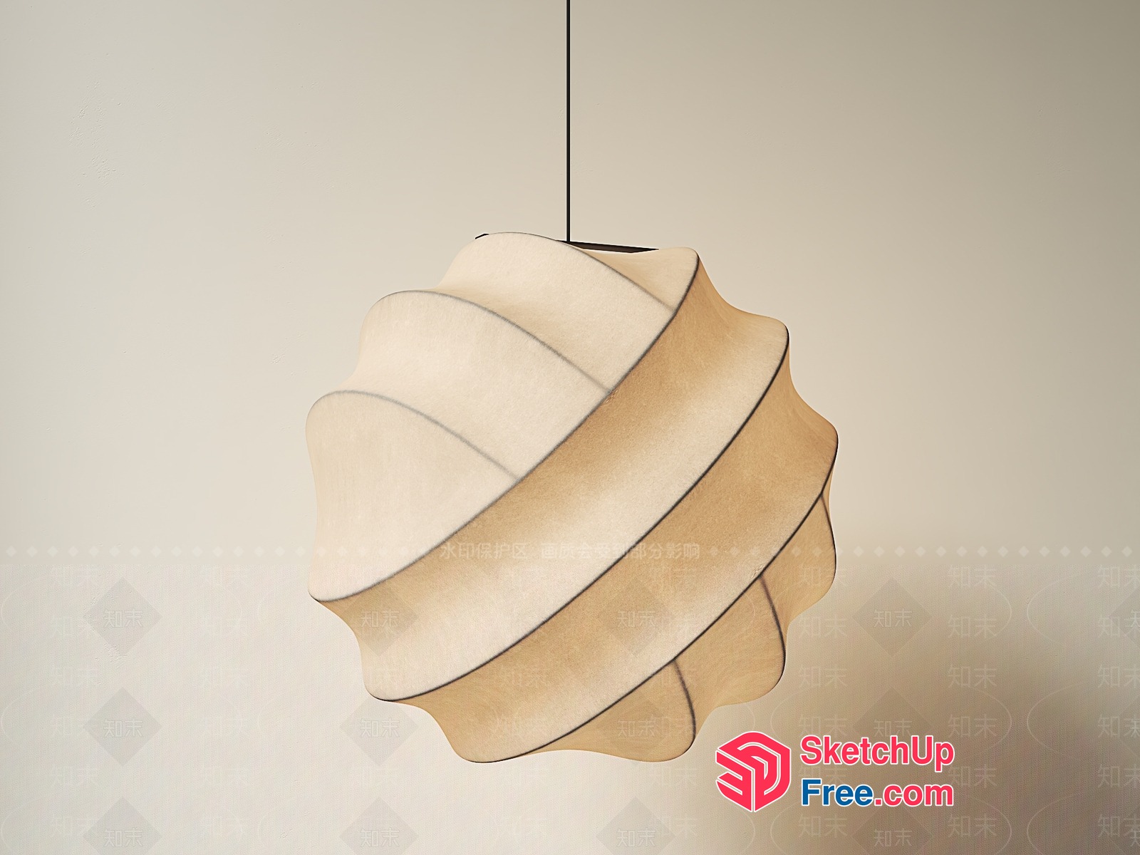 Elegant Hanging Light Fixture With Distinctive Shape 3D SketchUp File