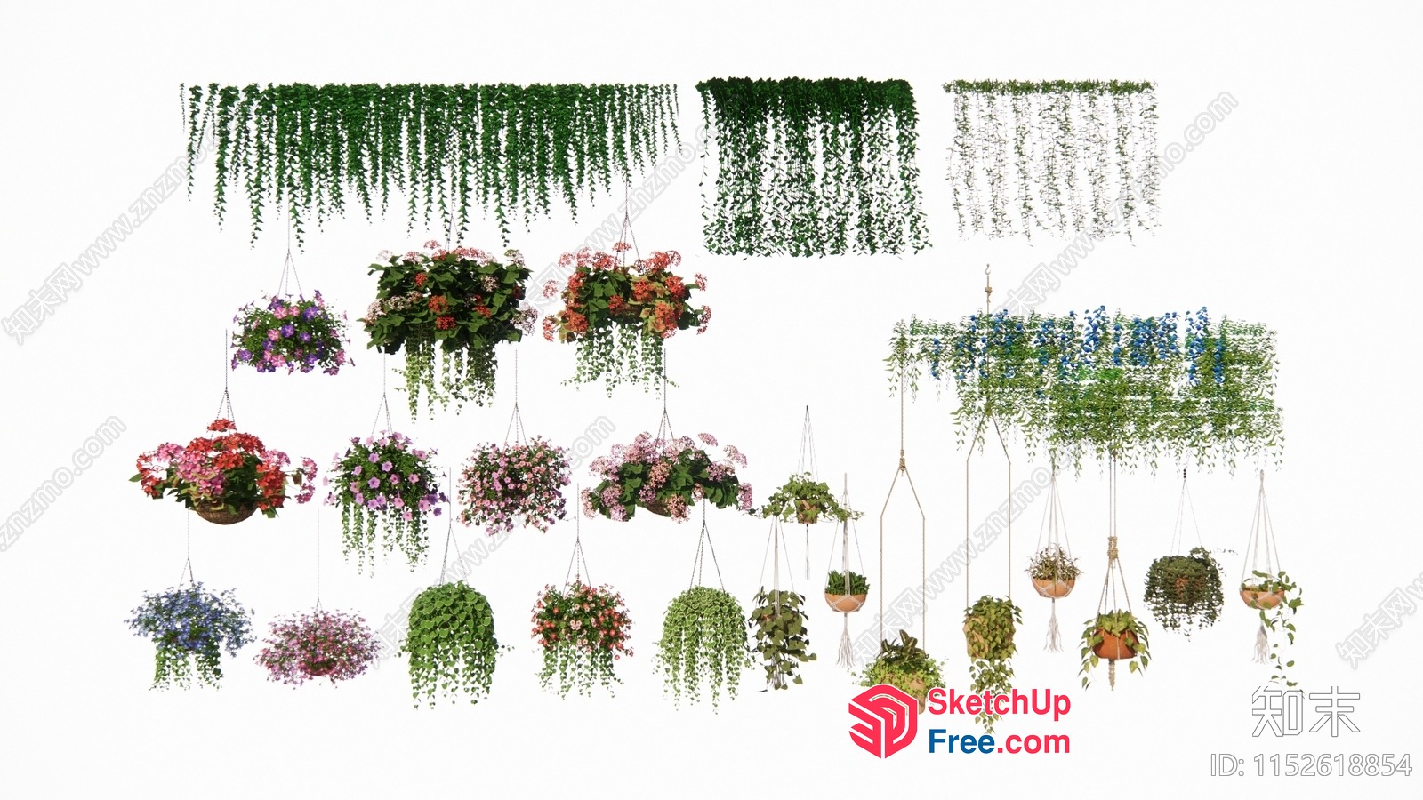 Hanging Potted Plants For Home Decor 3D SketchUp File