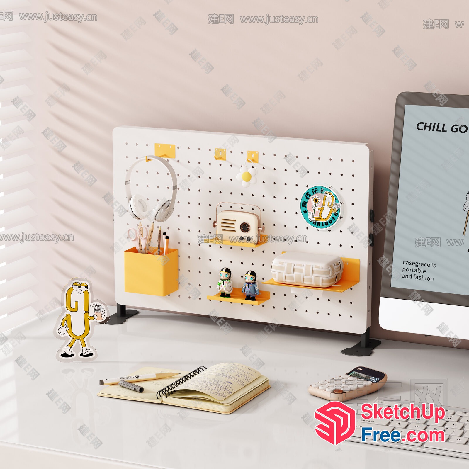 Modern Minimalist Office Decor 3D SketchUp File