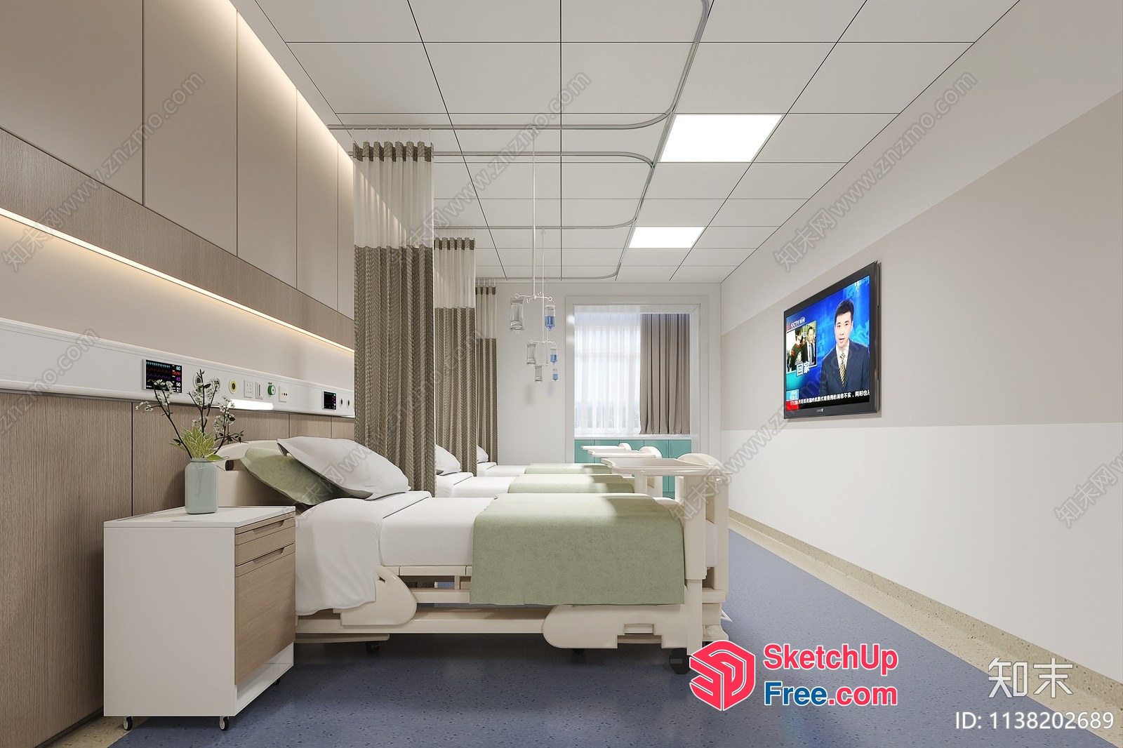 Modern Hospital Room Interior Design 3D SketchUp File