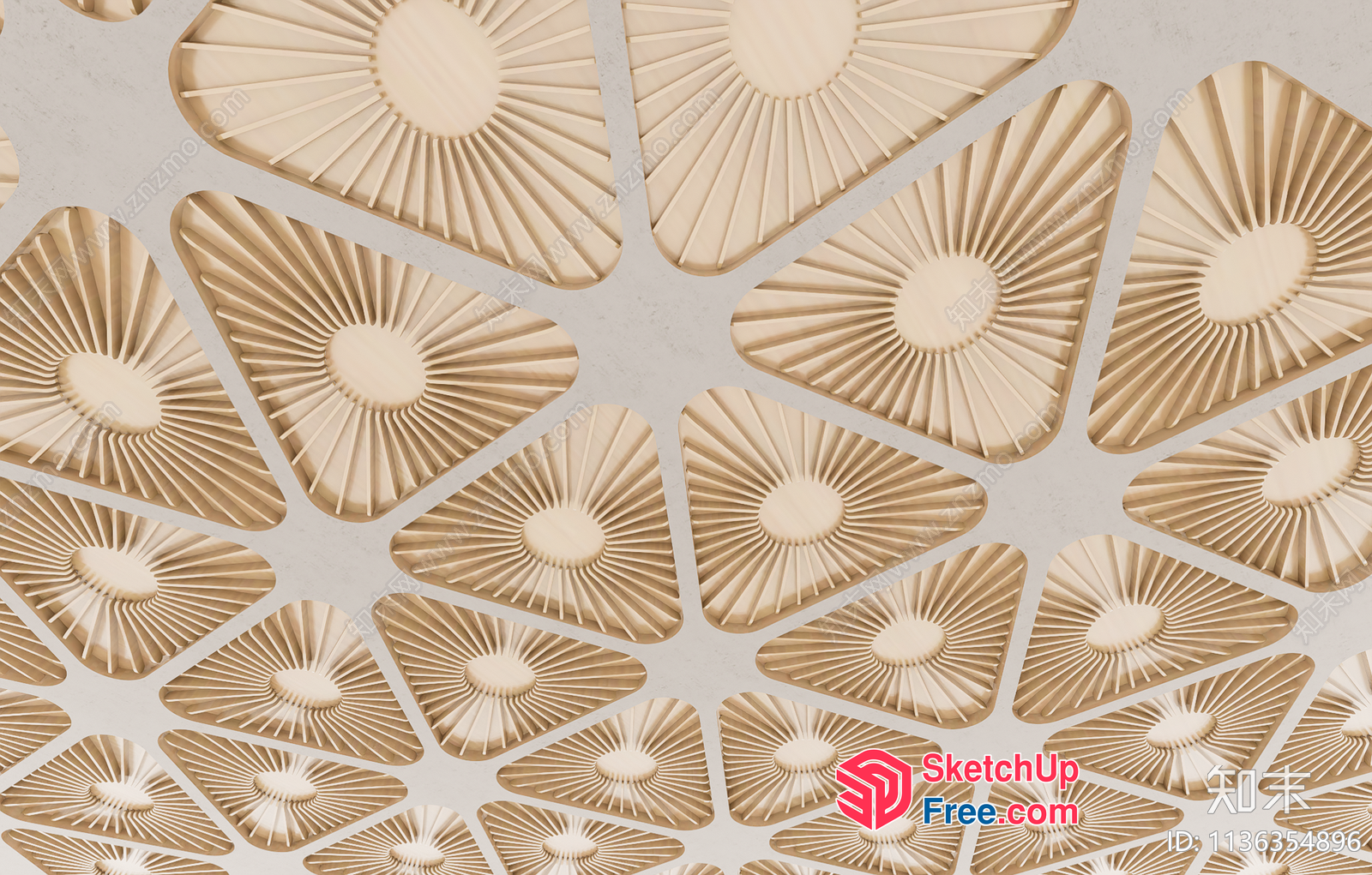 Golden Flower Ceiling Pattern 3D SketchUp File