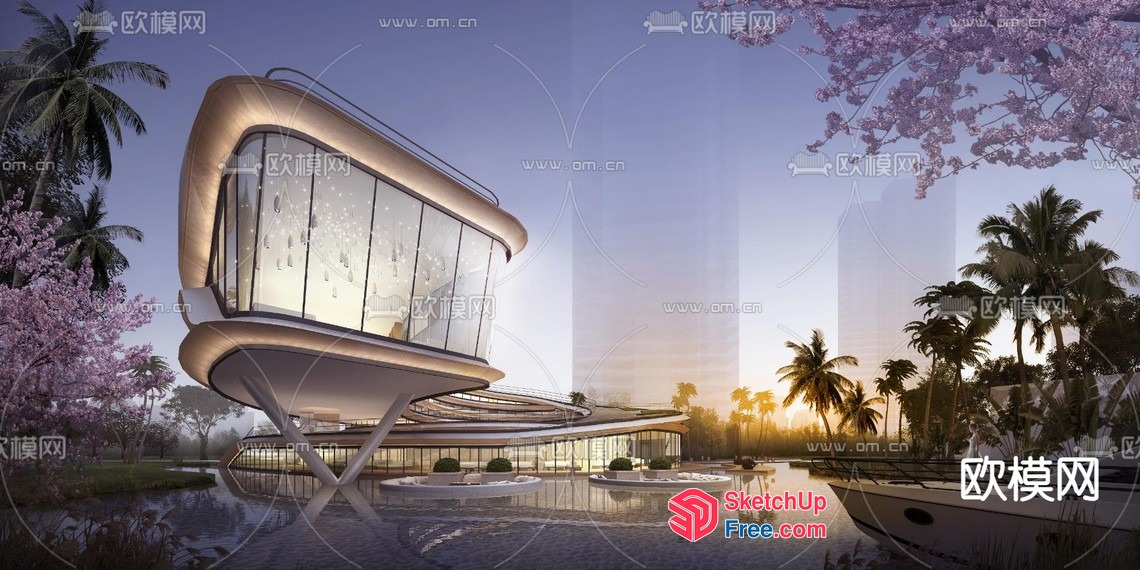 Futuristic Space Capsule-Inspired Building 3D SketchUp File