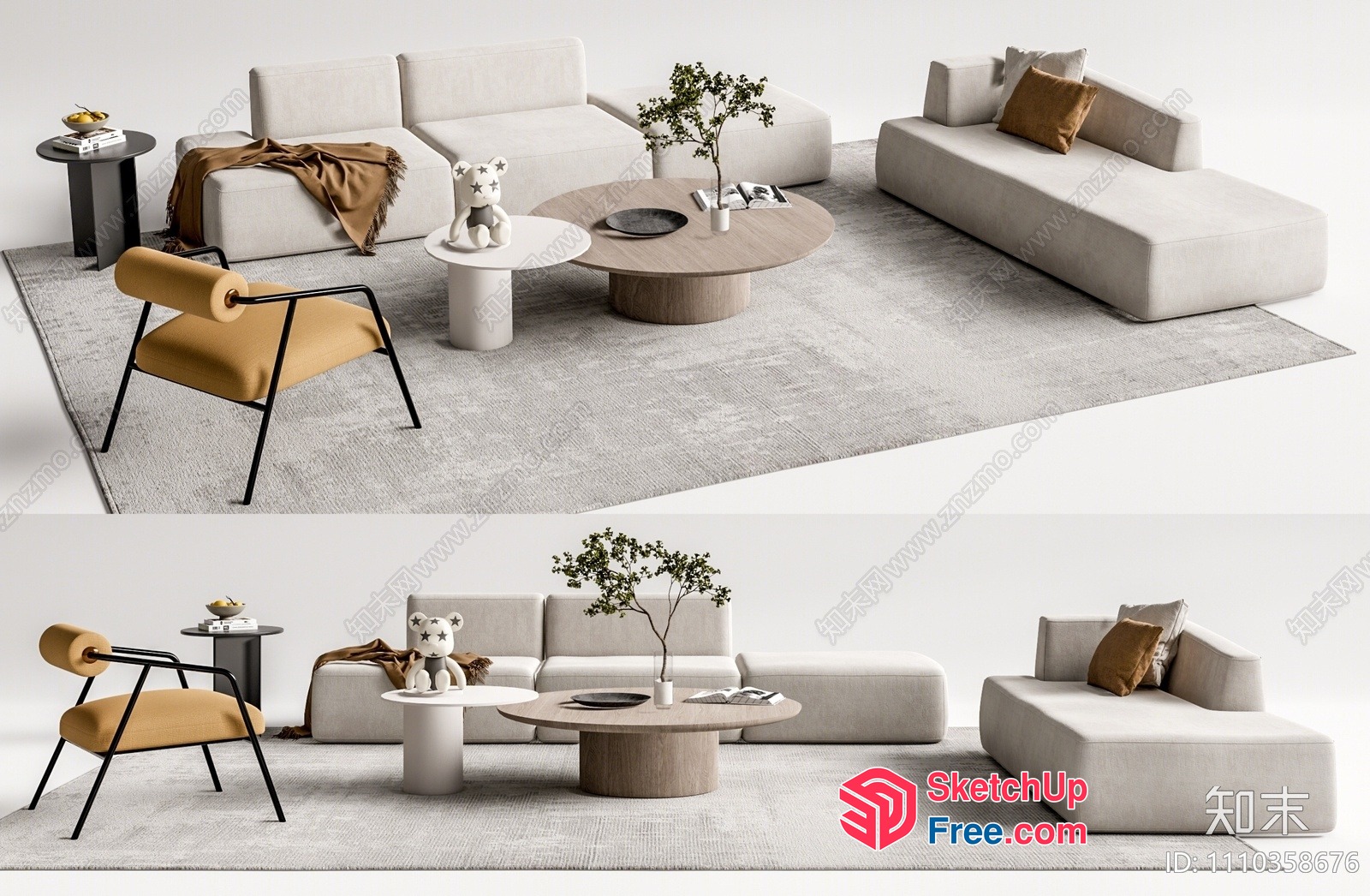 Minimalist Living Room Furniture Collection 3D SketchUp File