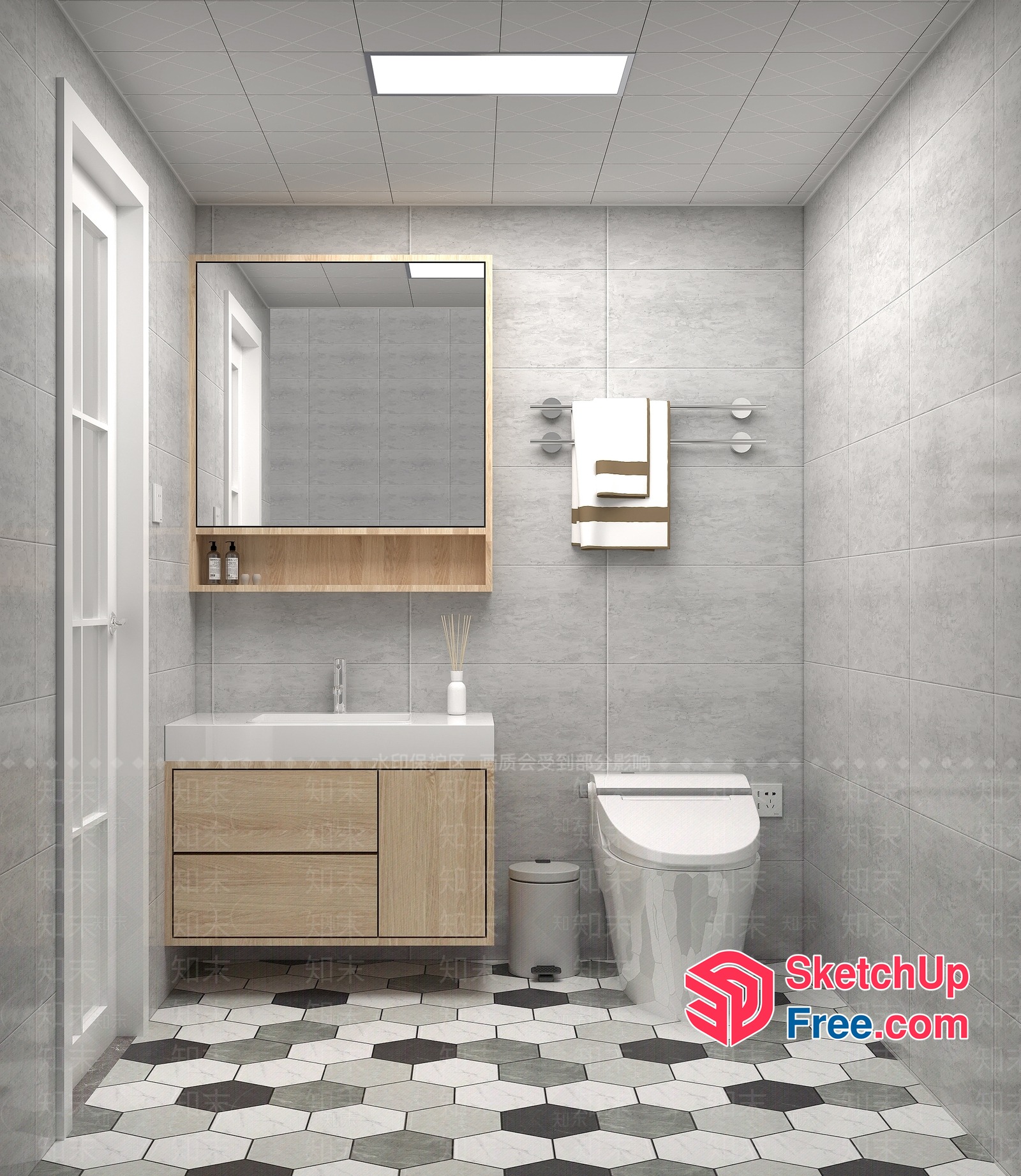 Modern Bathroom With Clean Lines And Neutral Tones 3D SketchUp File