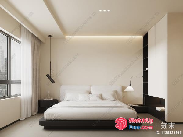 Minimalist Bedroom Interior With Clean Lines And Neutral Tones 3D SketchUp File