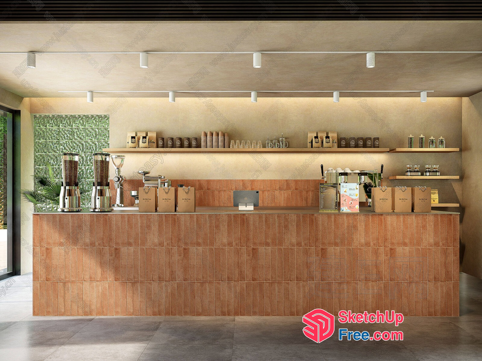 Modern Coffee Shop Interior 3D SketchUp File