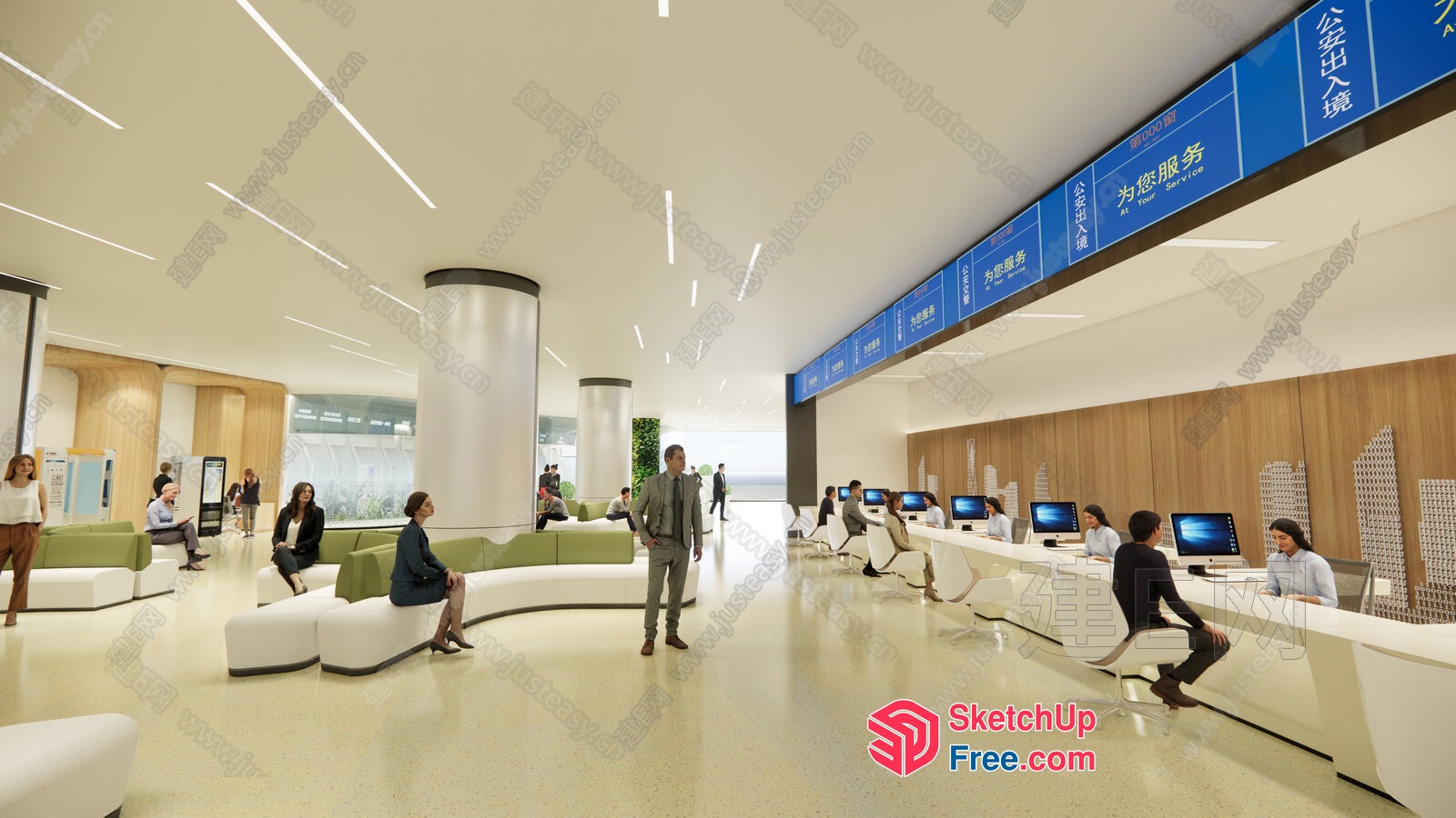 Modern Office Space With Sleek Furniture And Natural Light 3D SketchUp File
