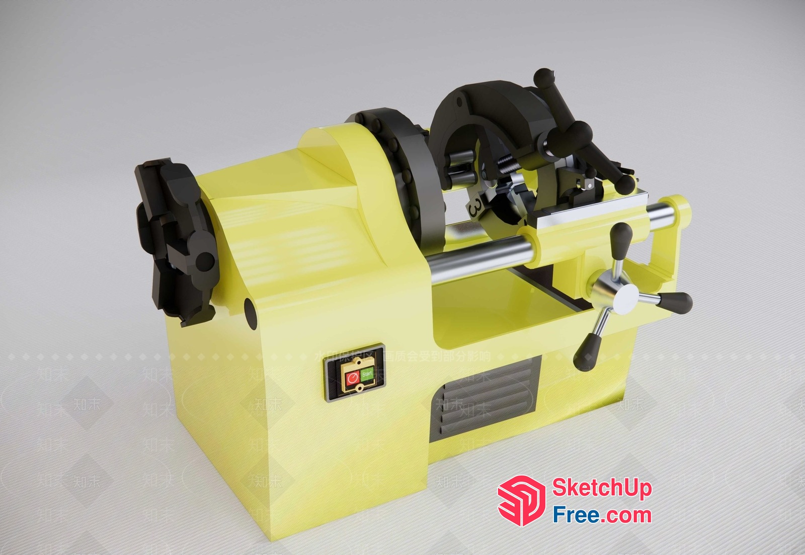 Yellow And Black Machinery 3D SketchUp File