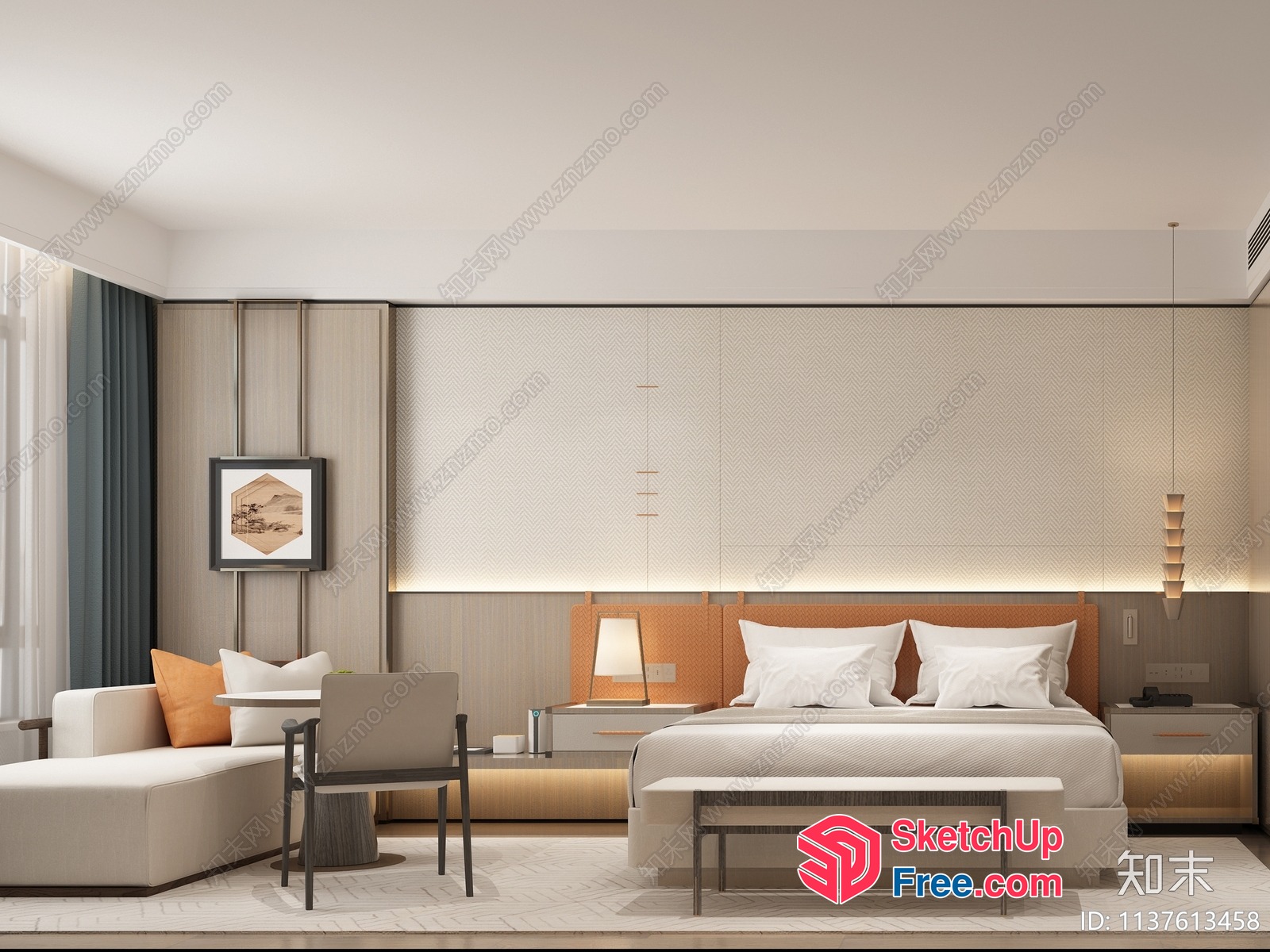 Modern Minimalist Bedroom Design 3D SketchUp File