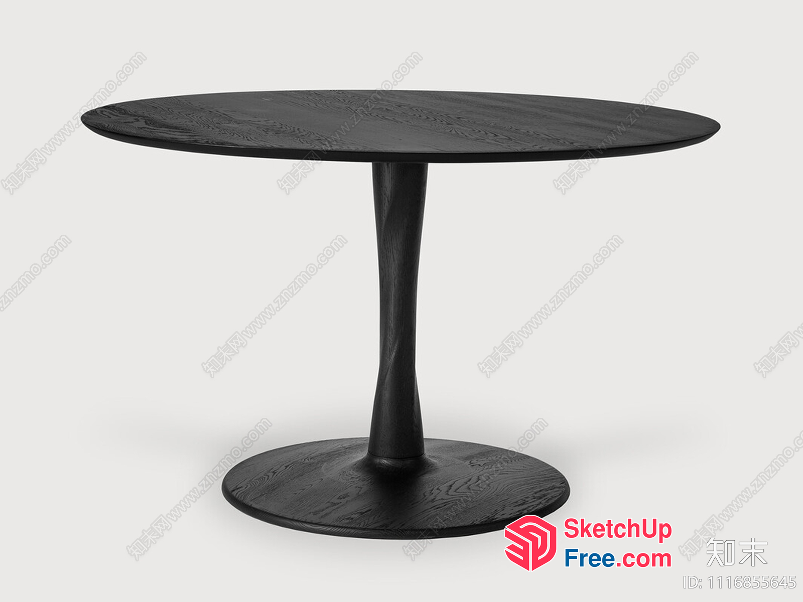Modern Black Round Table 3D SketchUp File