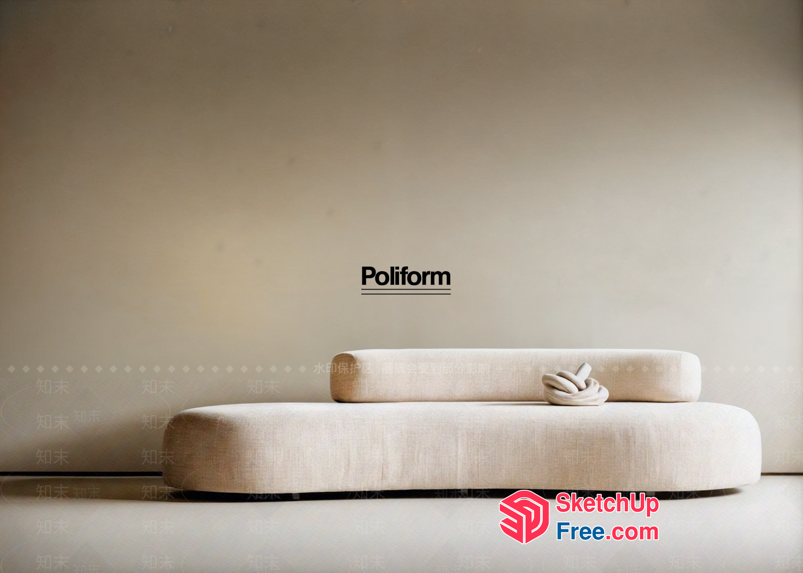 Minimalist European Style Sofa 3D SketchUp File