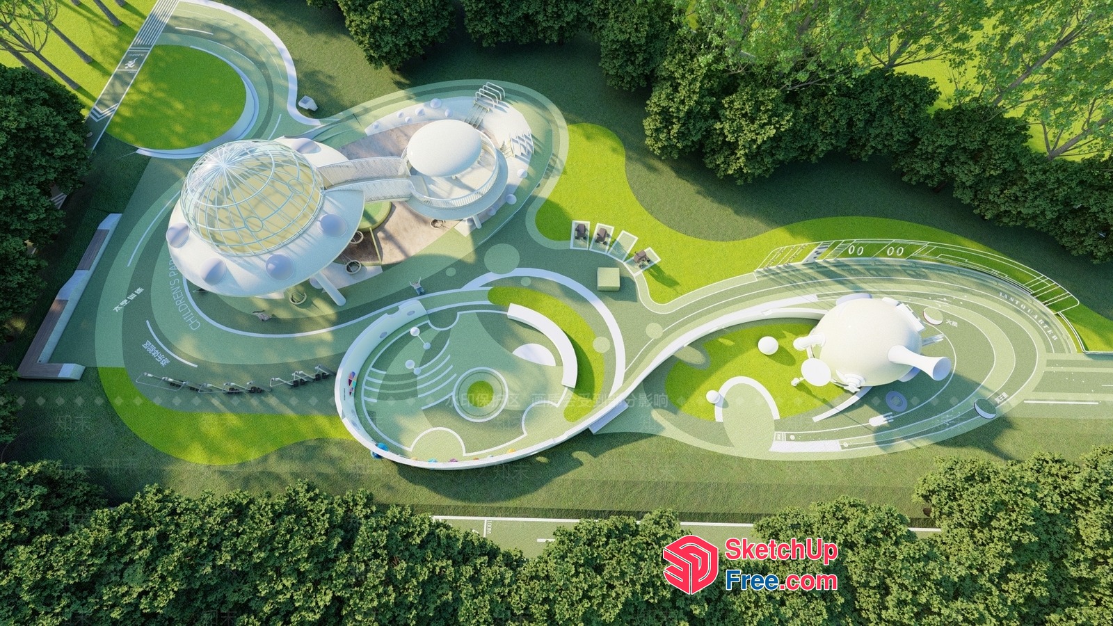 Futuristic White Building With Unique Architecture And Design 3D SketchUp File