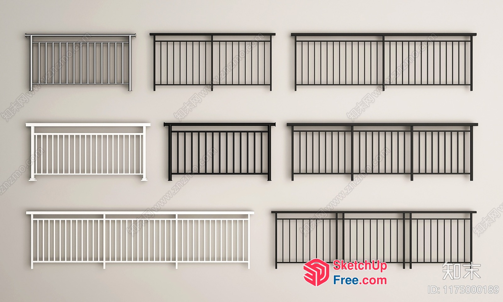 Balcony Railing Designs Collection 3D SketchUp File