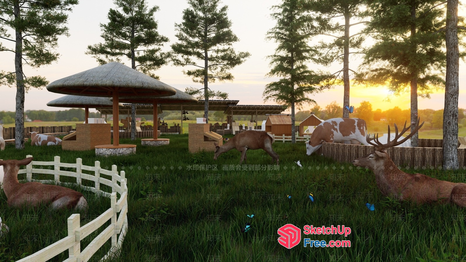 Serene Countryside Retreat 3D SketchUp File