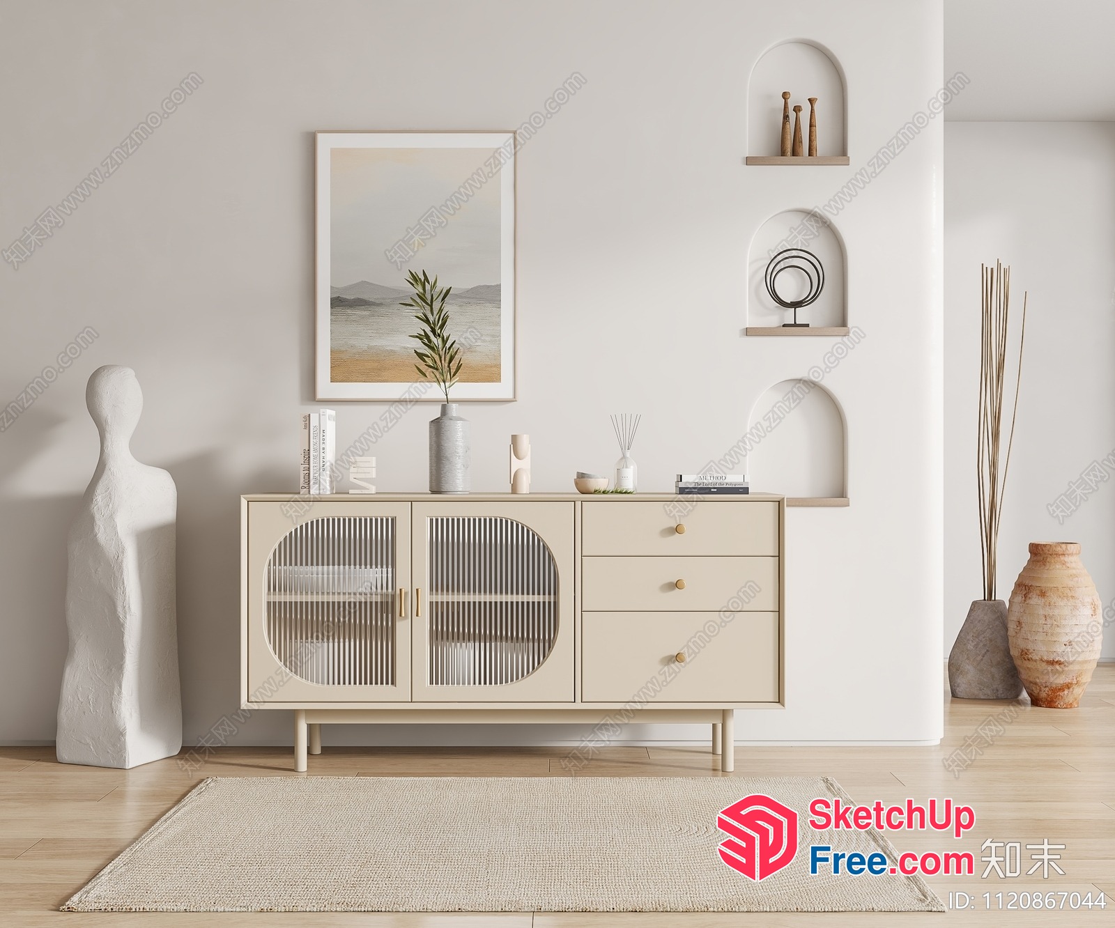 Elegant Modern Minimalist Scandinavian Furniture And Decor 3D SketchUp File