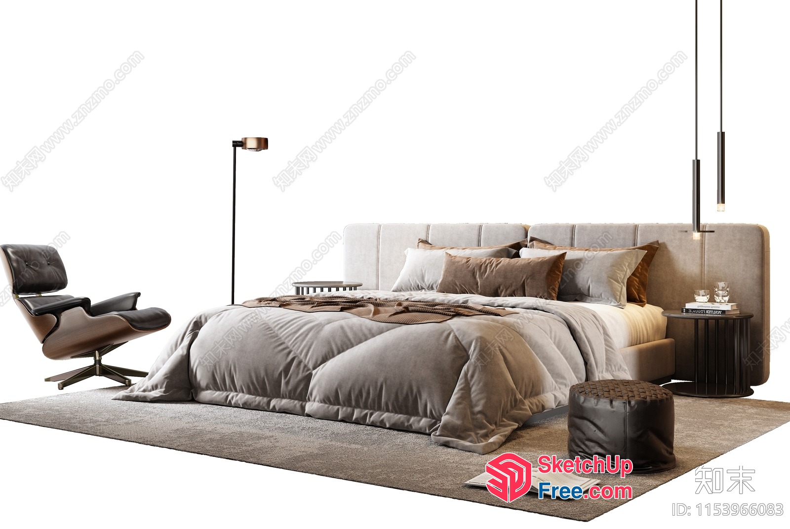 Modern Minimalist Bedroom Design 3D SketchUp File