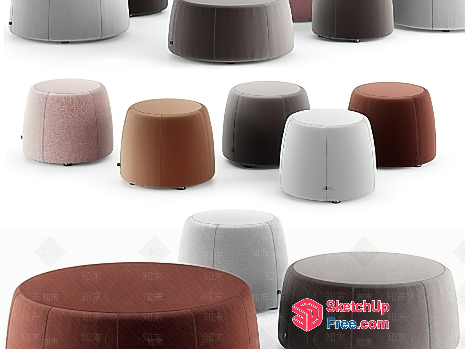Round Stool Collection 3D SketchUp File