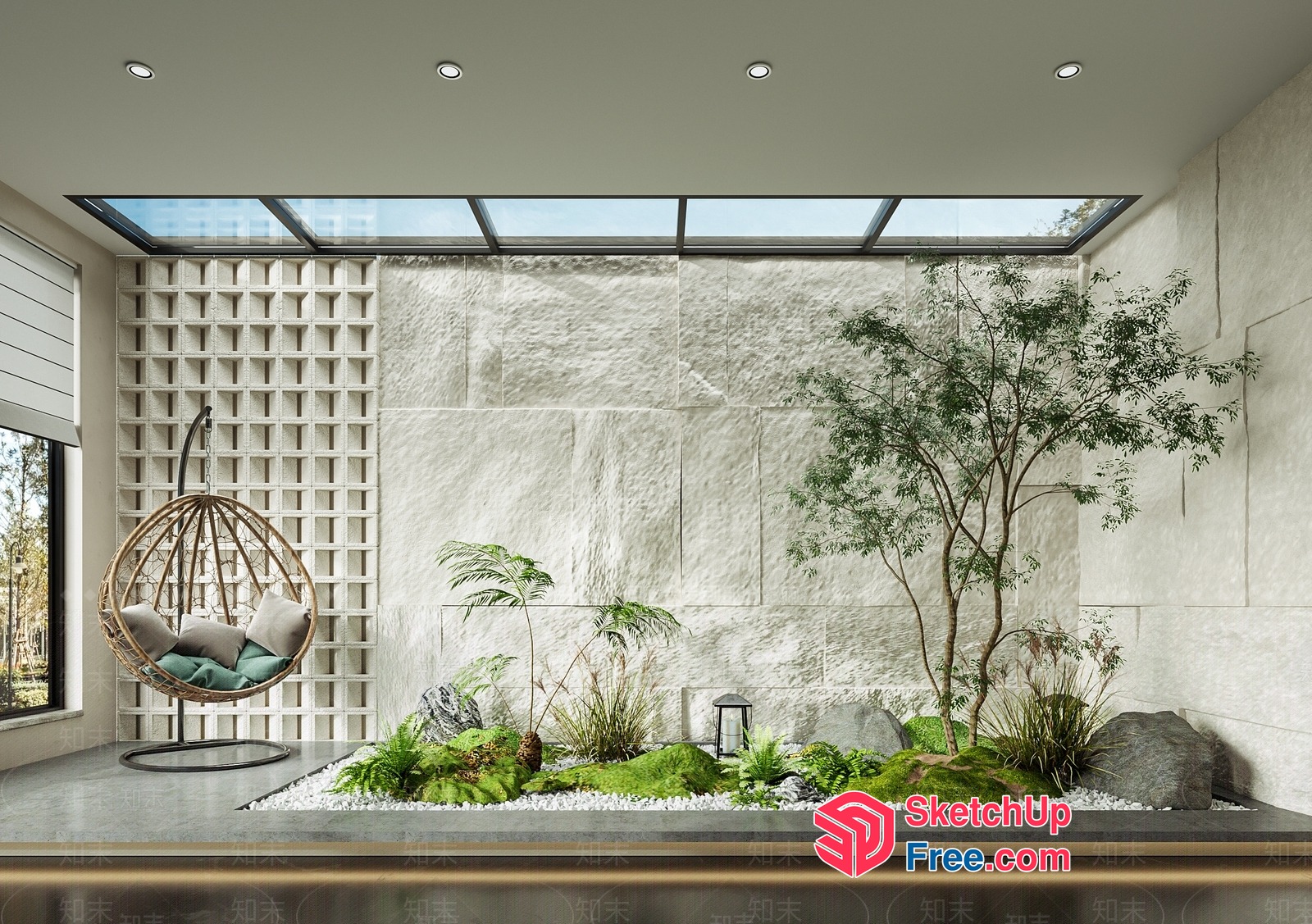 Modern Zen Garden Oasis 3D SketchUp File