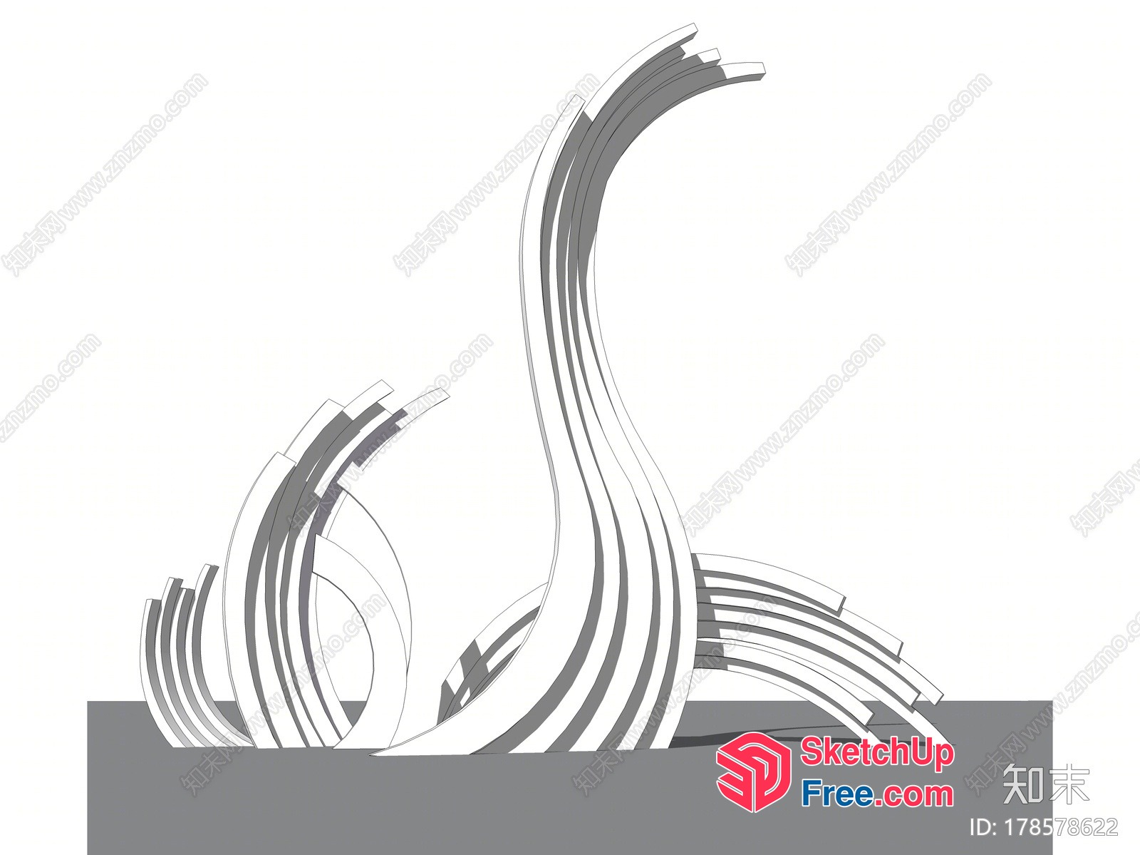 Modern Curved Staircase Design 3D SketchUp File