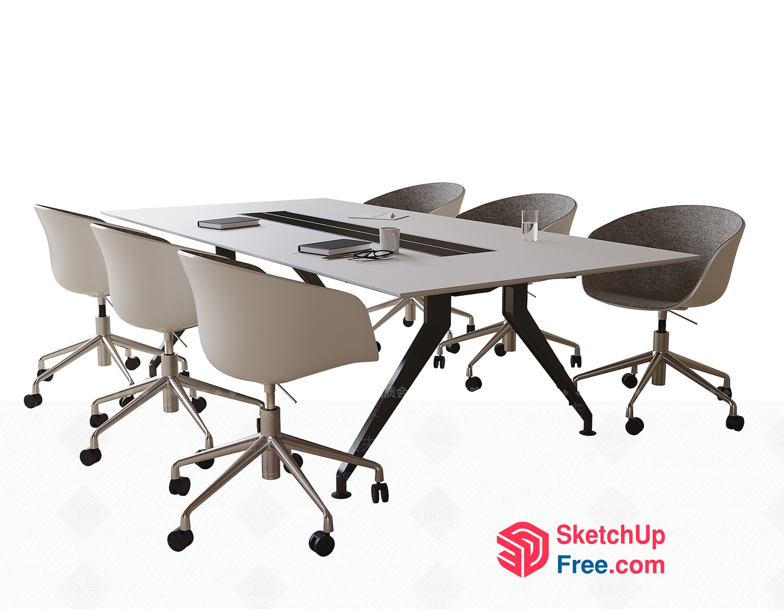 Modern Minimalist Office Conference Room Furniture 3D SketchUp File