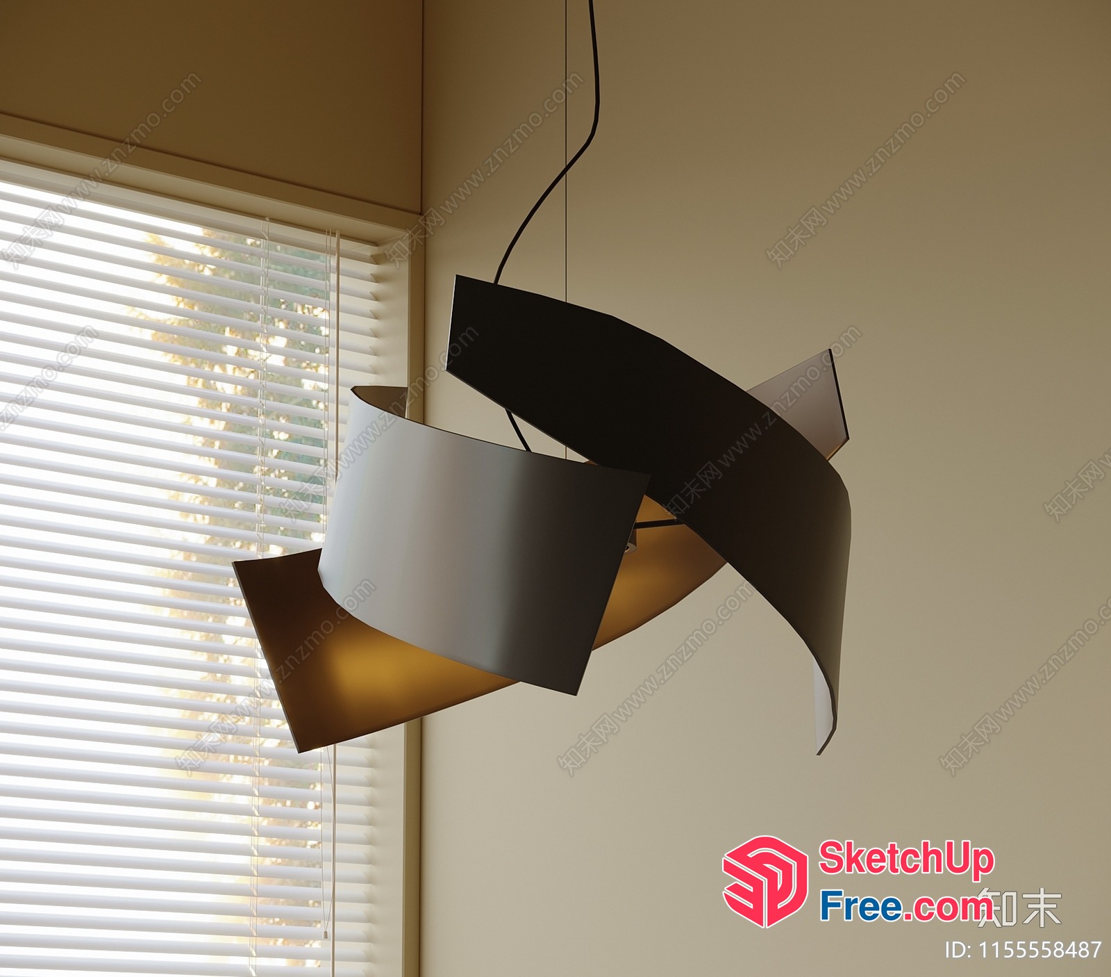 Modern Minimalist Hanging Light Fixture 3D SketchUp File