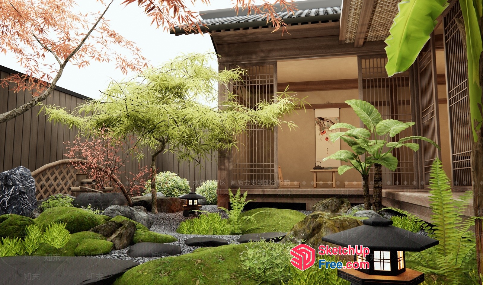 Japanese-Inspired Garden Oasis 3D SketchUp File